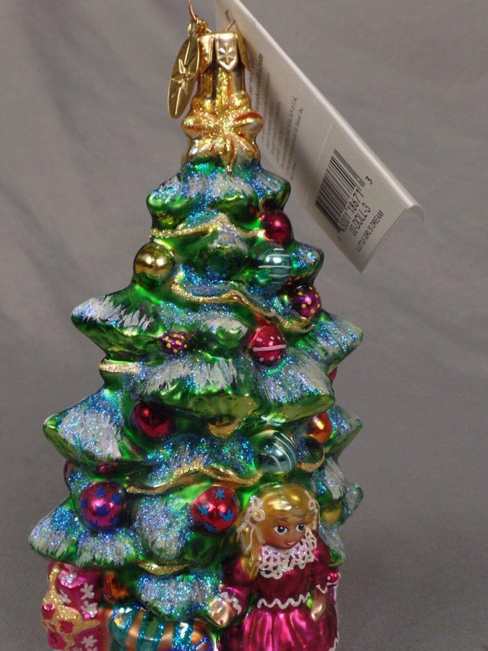 Vintage Radko LITTLE GIRLS DREAM Glass Ornament Tree New With Tag 5.5" Tall